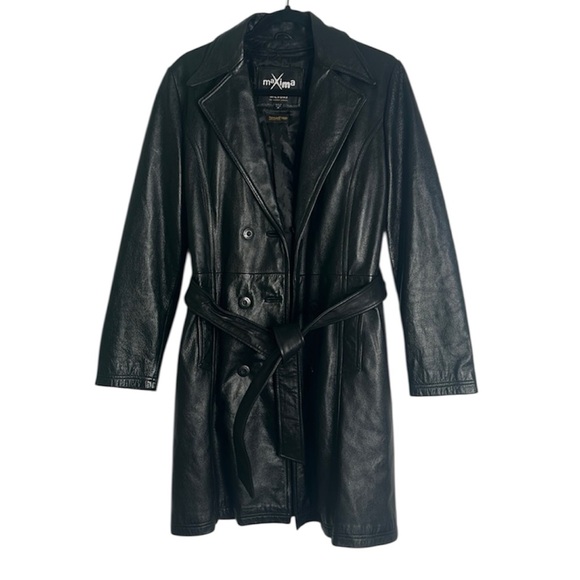 Wilsons maxima double breast leather coat size medium - Picture 1 of 13